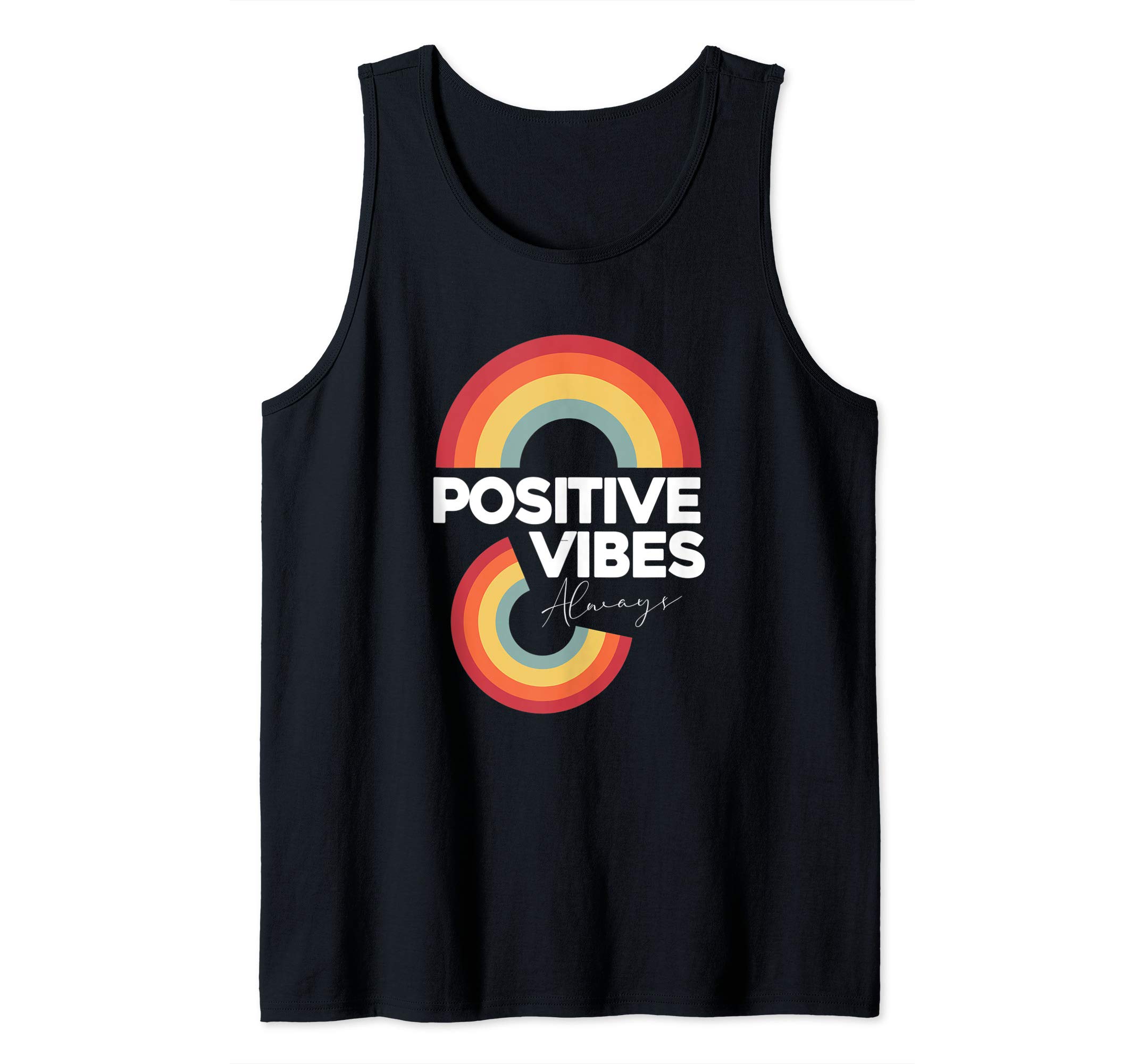 Positive Vibes Always inspiring Graphic Rainbow Tank Top