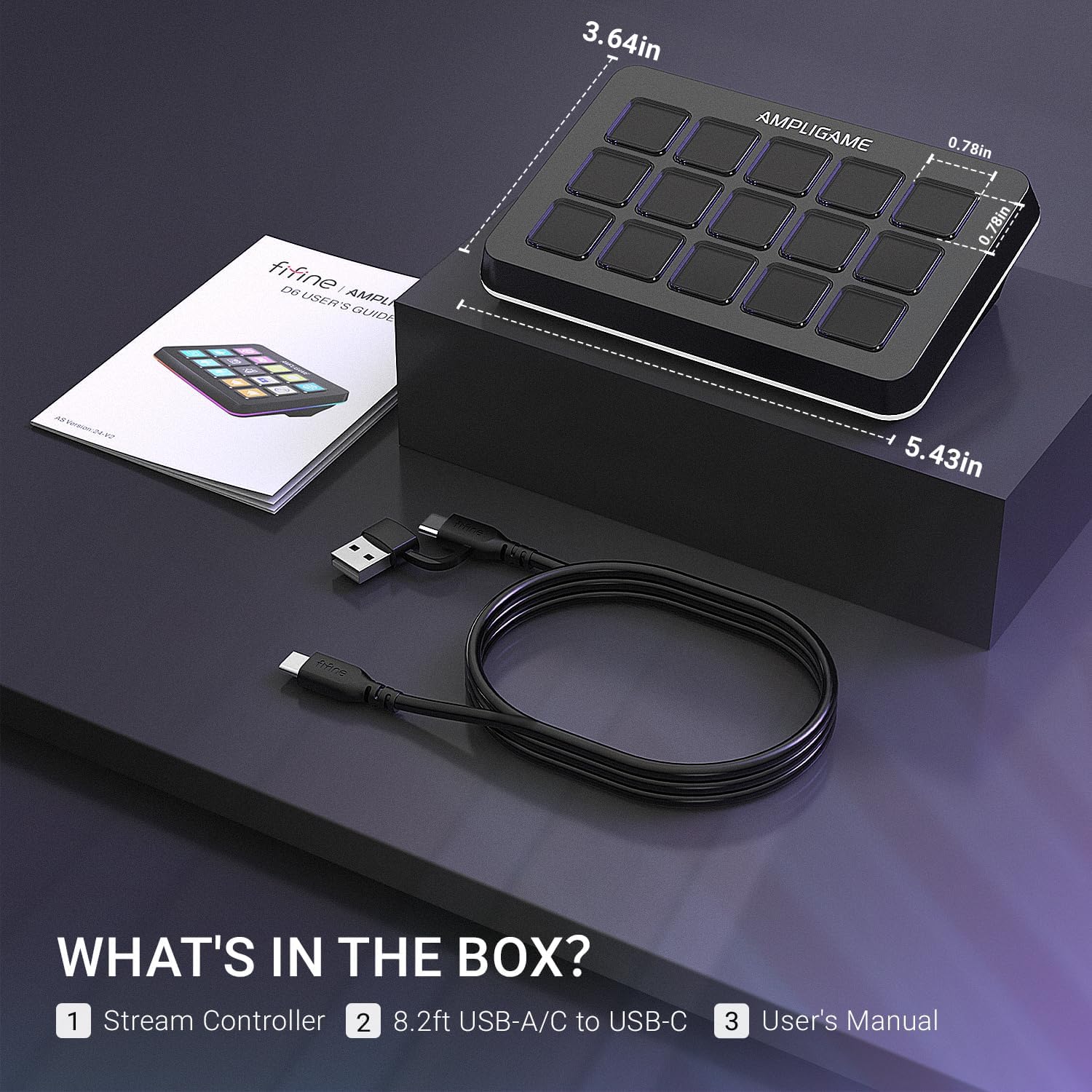 71Lar+6k8bL._AC_SL1500_ Fifine AmpliGame Stream Controller with 15 Macro Keys, Streaming Keyboard with Trigger Actions in OBS/Twitch/YouTube/Streamlabs, Shortcut Buttons Keypad Works with Mac and PC-D6