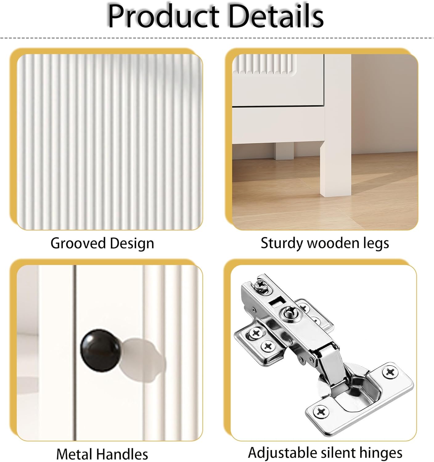 White Tv Stands for Living Room: 63 Inch Tv Cabinet for Tvs Up to 75 Inch, Tall Entertainment Center with Storage, Modern Fluted Media Console for 60 65 70 75 Inches Television (White) - Image 4