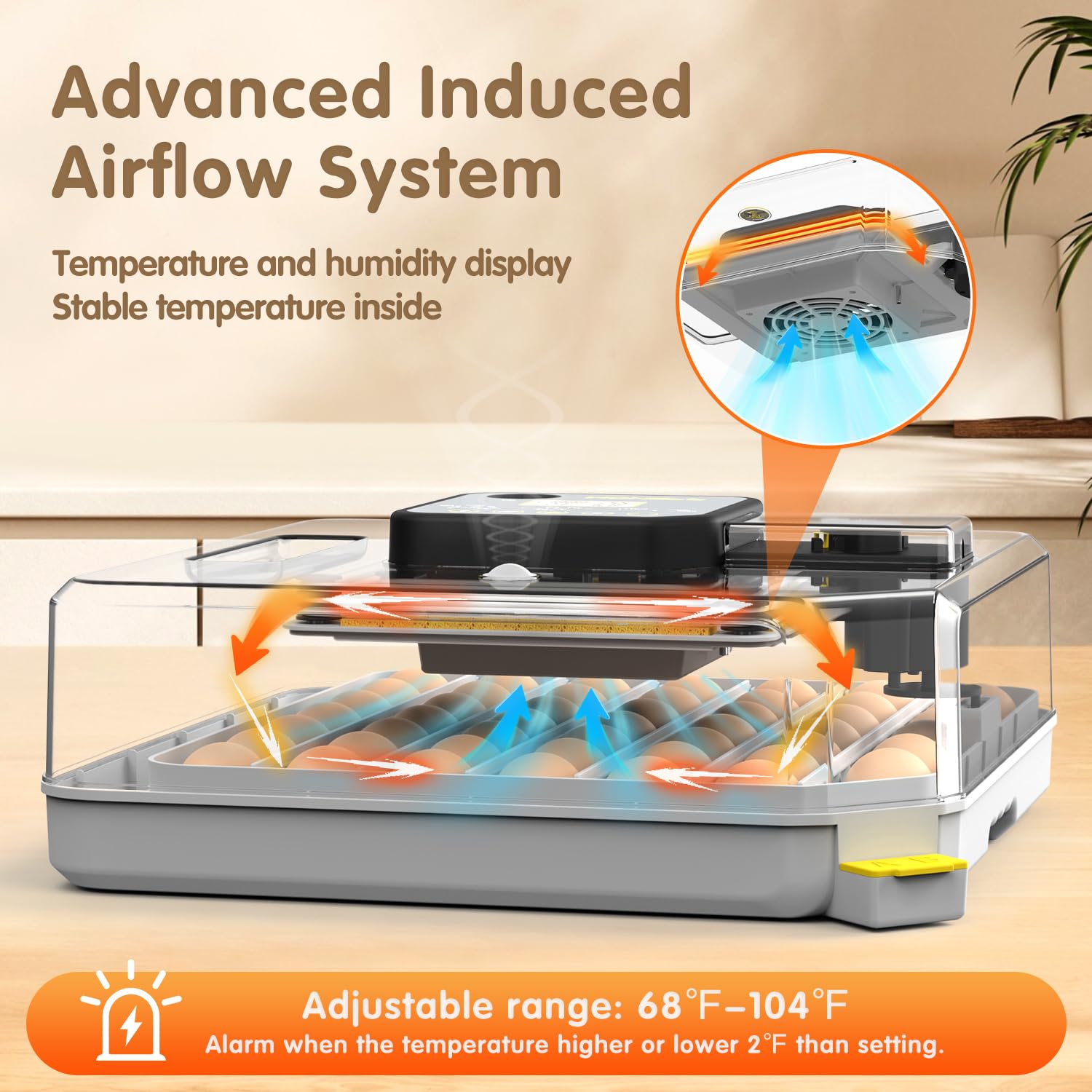 Egg Incubator Incubator for Hatching Eggs 48 Eggs for Lab Home Farm with Automatic Egg Turning 360° Egg Candler Viewing for Chicken, Ducks, Goose, Quail