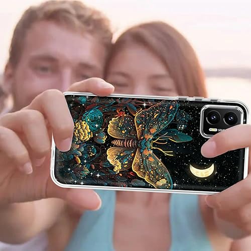 Miniatura 7 de Funda transparente para Motorola Moto G Stylus 5G 2023 con patrón de polilla de mariposa para mujeres y hombres, doble capa híbrida de poliuretano