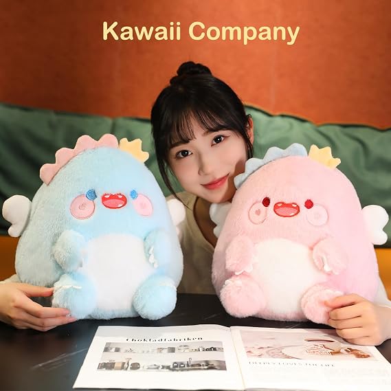 Cute Dragon Plush Pillow (Pink, 11 Inch) Dinosaur Stuffed Animals