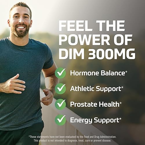 Miniatura 2 de Suplemento DIM para hombres de 300 mg  Bloqueador de estrógeno e inhibidor de la aromatasa  Refuerzo de equilibrio hormonal extra fuerte y refuerzo