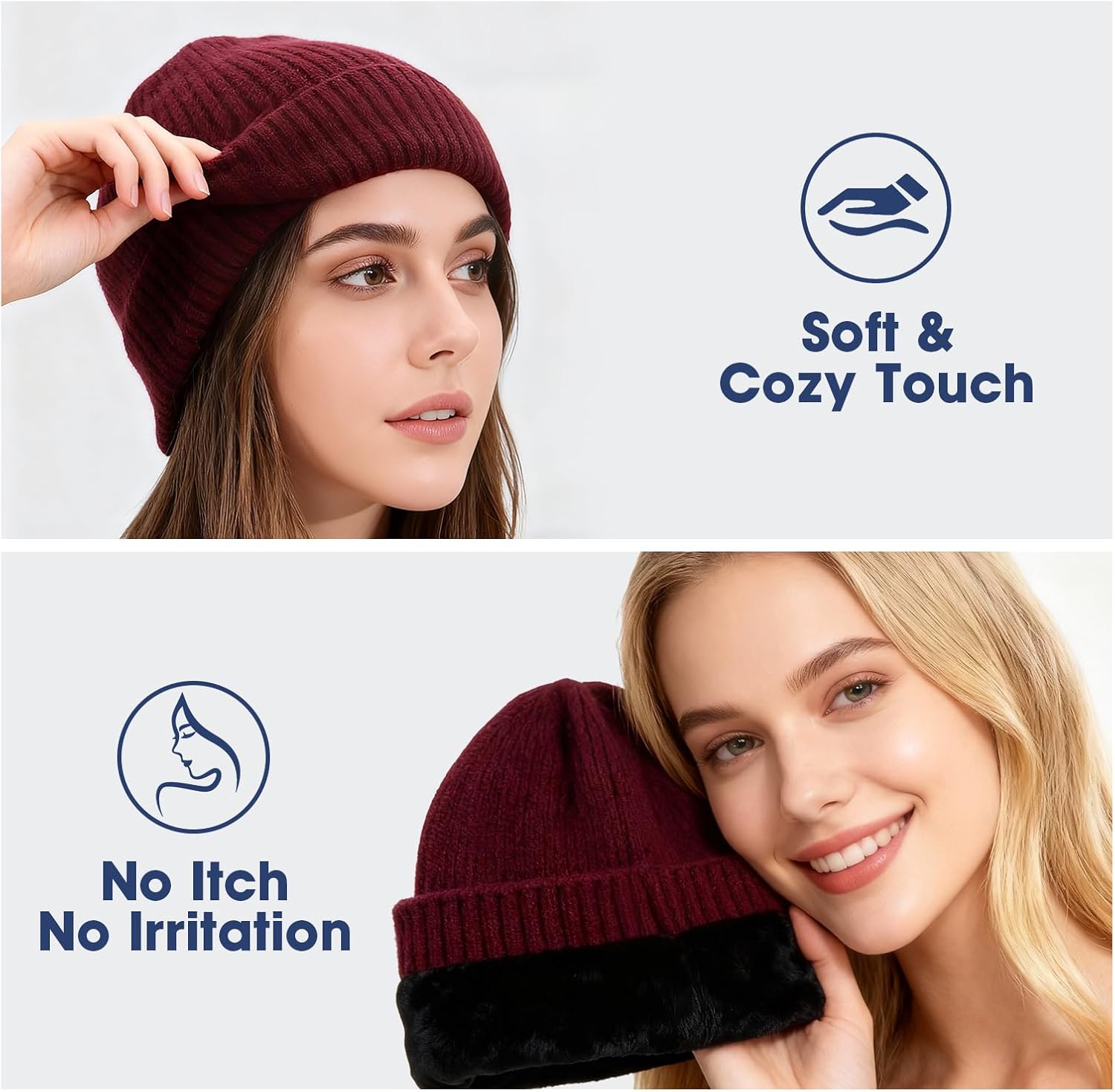 Thick Fleece Lined Knit Beanie for Men & Women – Warm Winter Cuffed Hat for Cold Weather Outdoor Wear - Image 5