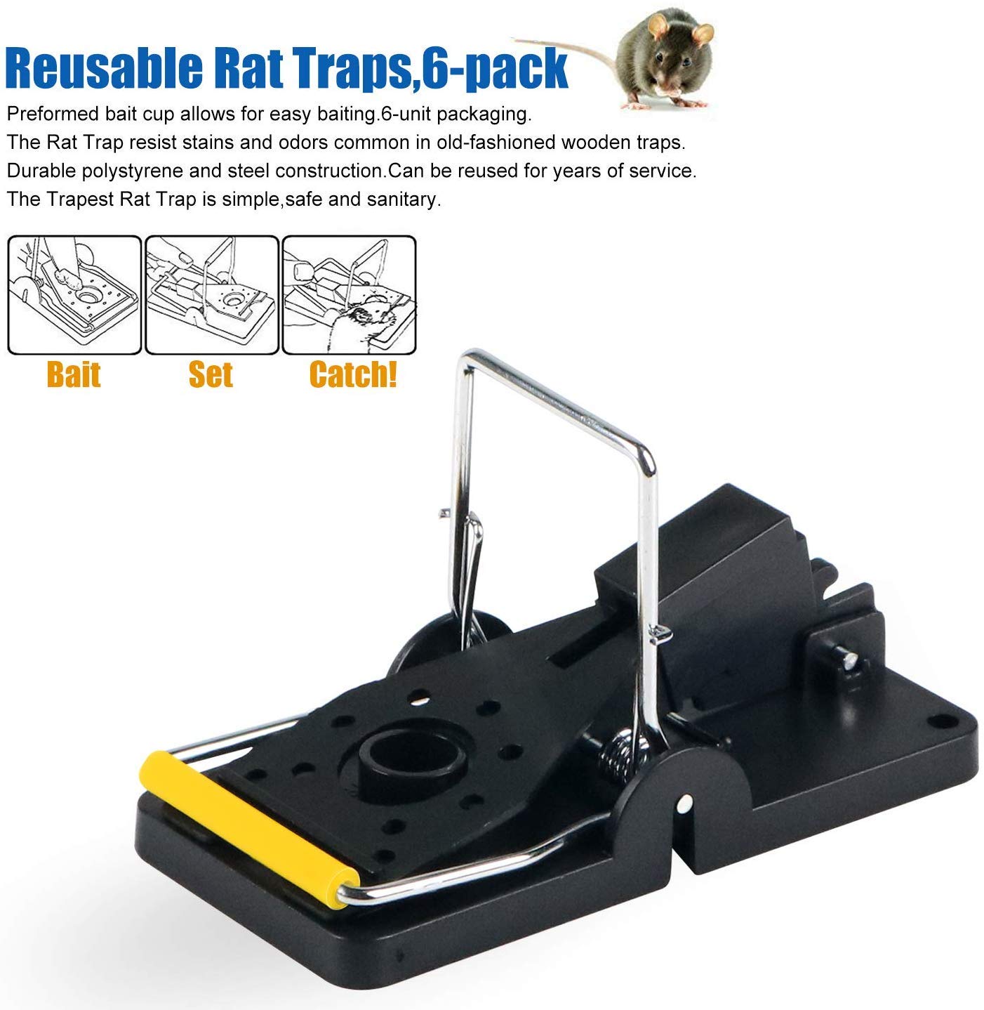 Piège à Rat Piège à Souris Humain Réutilisable ASPECTEK - Capture Vivante Non Létale Pour Intérieur/Extérieur - Lot De 2 Vêtement Sport Plage