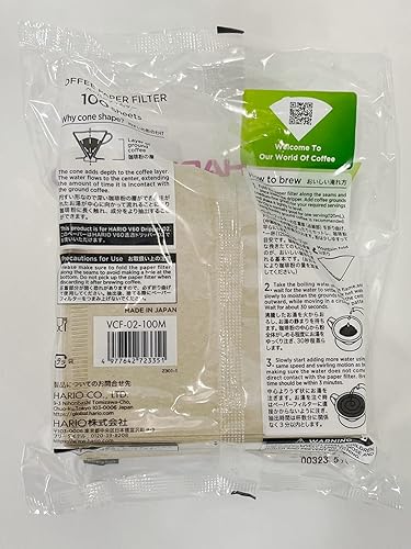 Miniatura 2 de Hario 02 100 filtros de papel natural café 10 unidades, juego de 10 unidades (total de 1000 hojas) Hario