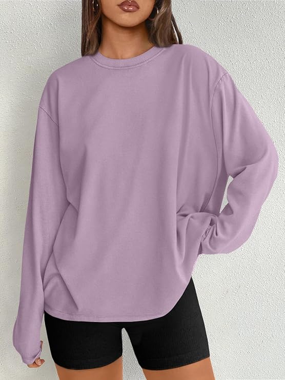 T-shirt à manches longues pour femme 2025 basique col rond hauts d'automne vêtements d'entraînement décontractés Y2K