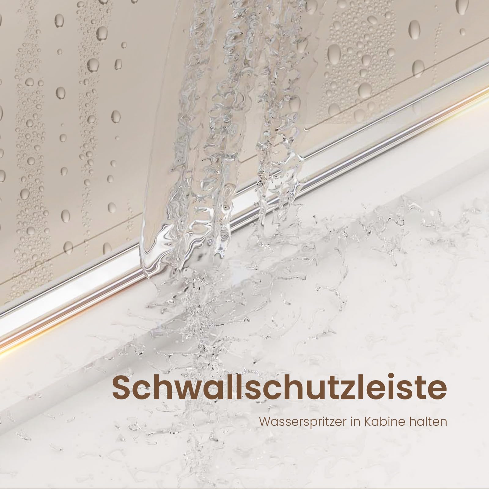EMKE Duschtür Falttür 80x195 cm Duschabtrennung zum Falten 6 mm ESG-Sicherheitsglas Faltbare Duschwand für Nische Bad
