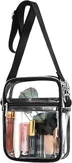 Clear Crossbody Purse Bag Stadium Approved Clear Purse for Concert Sports Adjustable Strap Clear Concert Bag for Women
