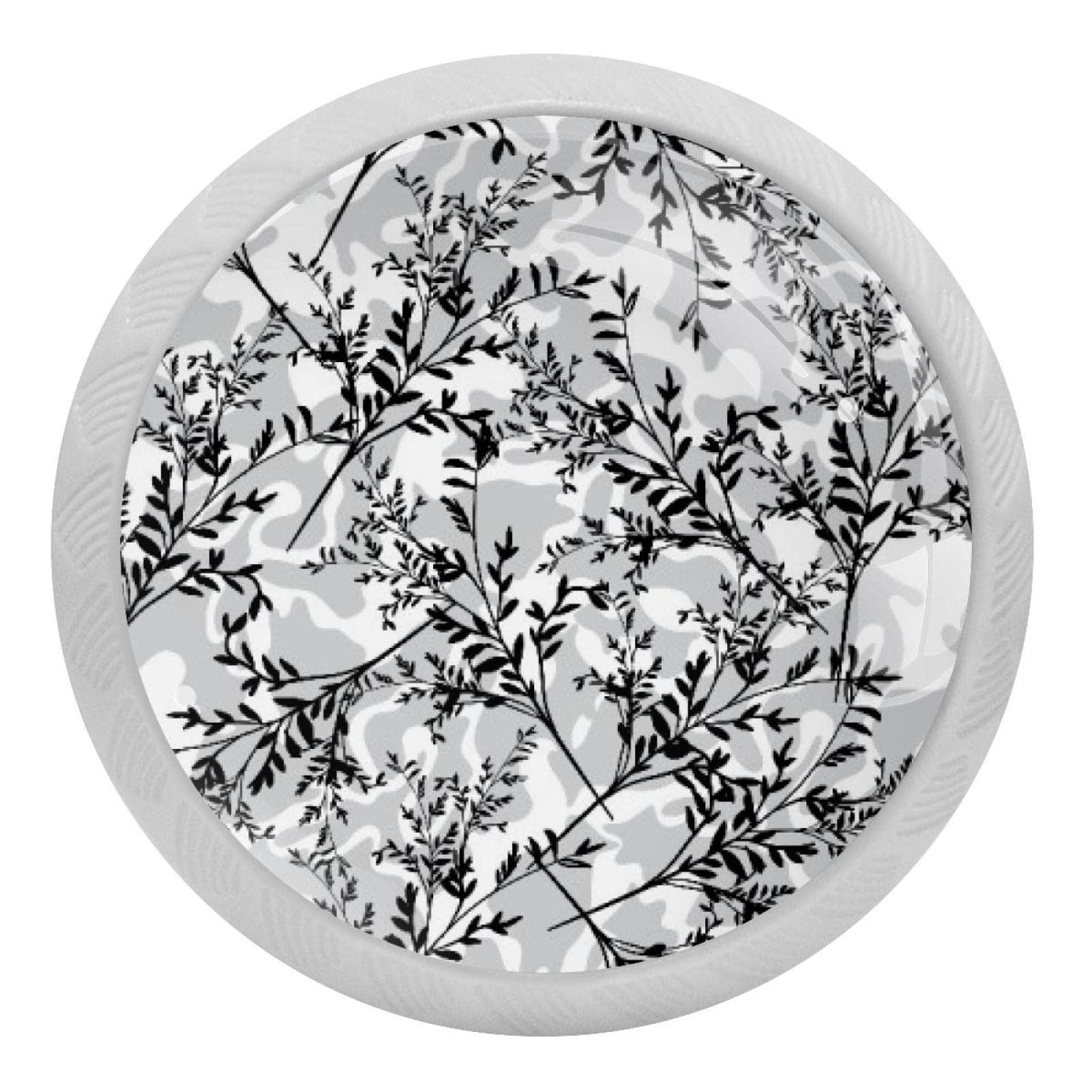 Poignées rondes fluorescentes placard cuisine bouton meuble phosphorescent motif feuilles