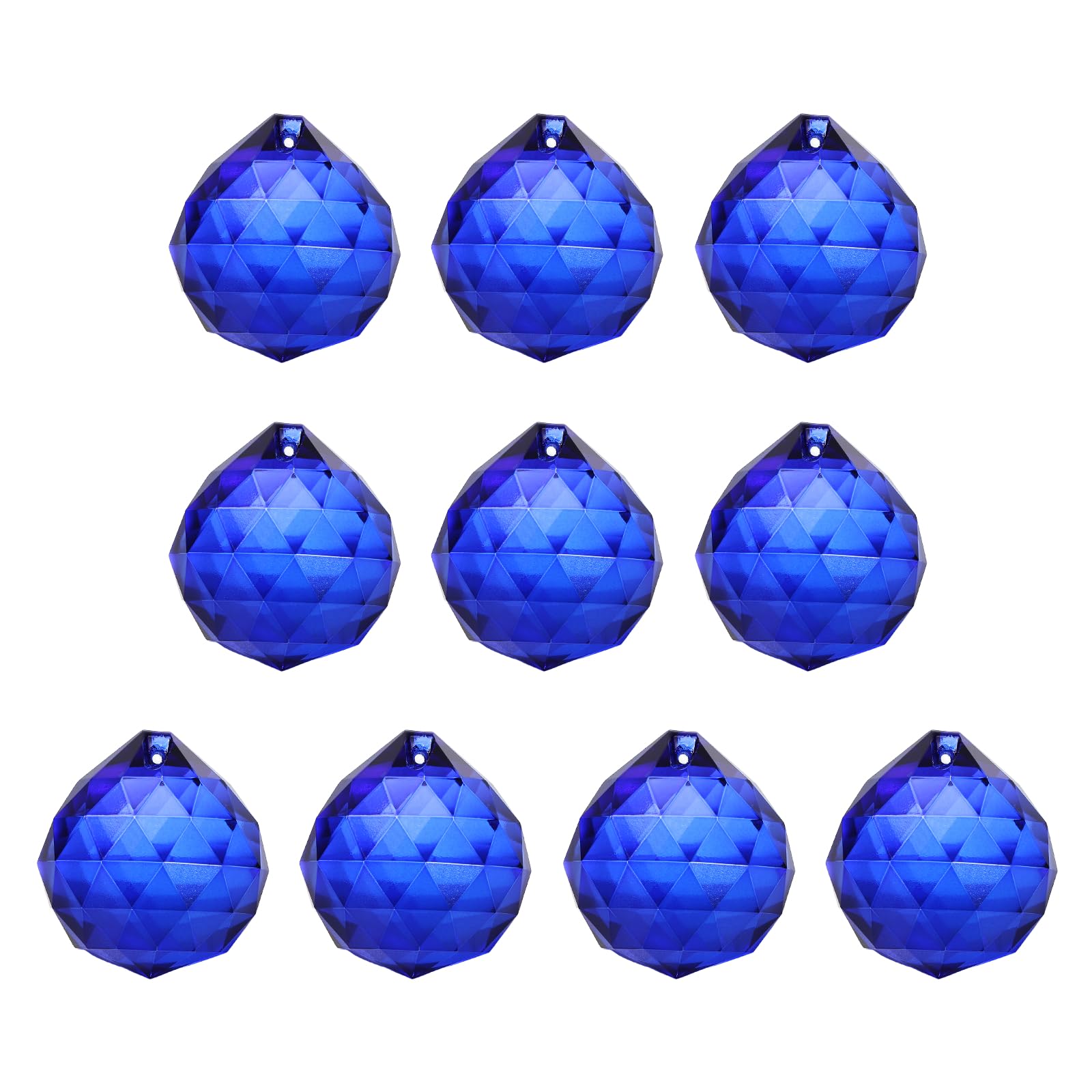 YELARXI Crystal Ball Prisms, Sun Catcher Hanging Prism Sun Catcher Pendant 18mm / 0.71Inch & 10 Pack & Dark Blue-Fitting for (Outdoor/Indoor/Windows/DIY Decor/Feng Shui/Chandelier)