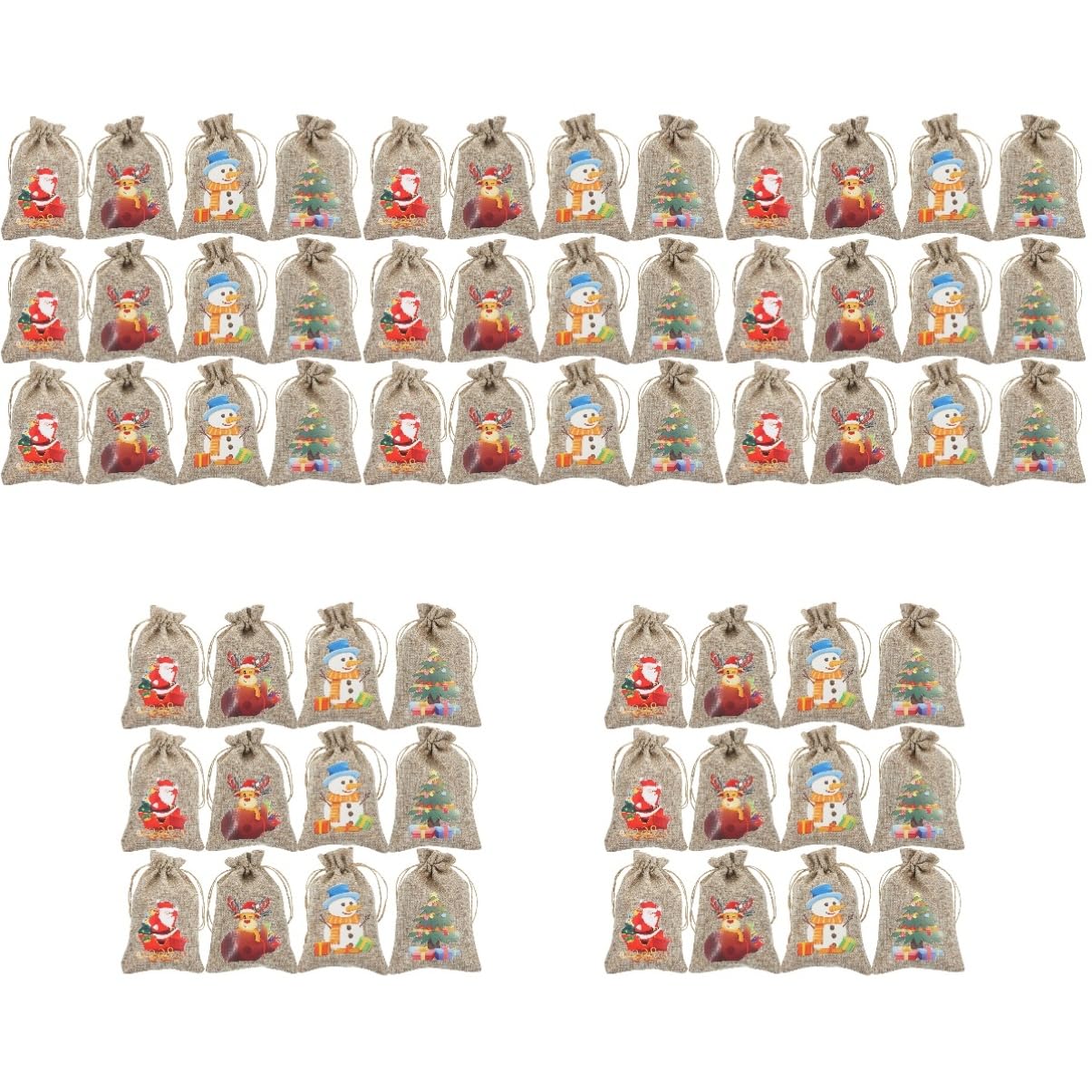 Beavorty 5 Juegos Saco De Navidad Bolsas De Fiesta Cajas Bolsas Bolsa De Navidad Bolsitas Regalar Bolsa Con Cordón Para Mochilas De Cuerdas Lino Piezas X 5
