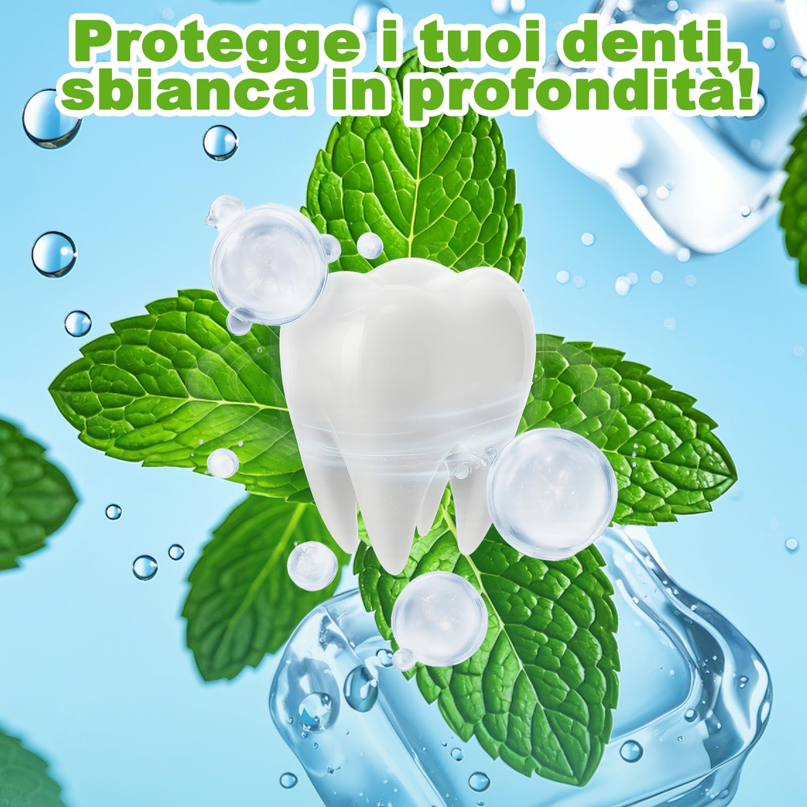 SURFOU Sbiancante Denti 56 Pezzi,Teeth Whitening Strips,Sbiancamento Rapido e Delicato – Senza Perossido,per Denti Sensibili, al Gusto Menta