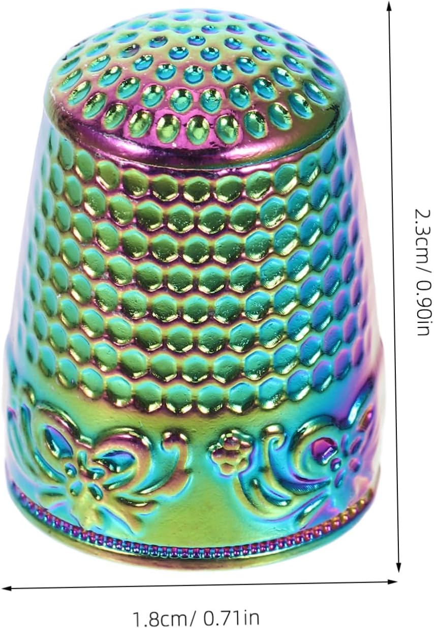 GLSTOY 4pcs Thimble for Hand Sewing Metal Thimbles Ring for Sewing Quilting Knitting Cross Stitch and Embroidery Projects Sturdy Construction