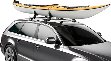 Thule DockGrip - Carries up to 36 Wide Kayaks and SUPs - Fits All Hull Shapes - Fits Most roof Rack Cross Bars - Kayak roof Rack - Stand up Paddleboard Compatible - 85lb Weight Capacity | surfboard-car-racks