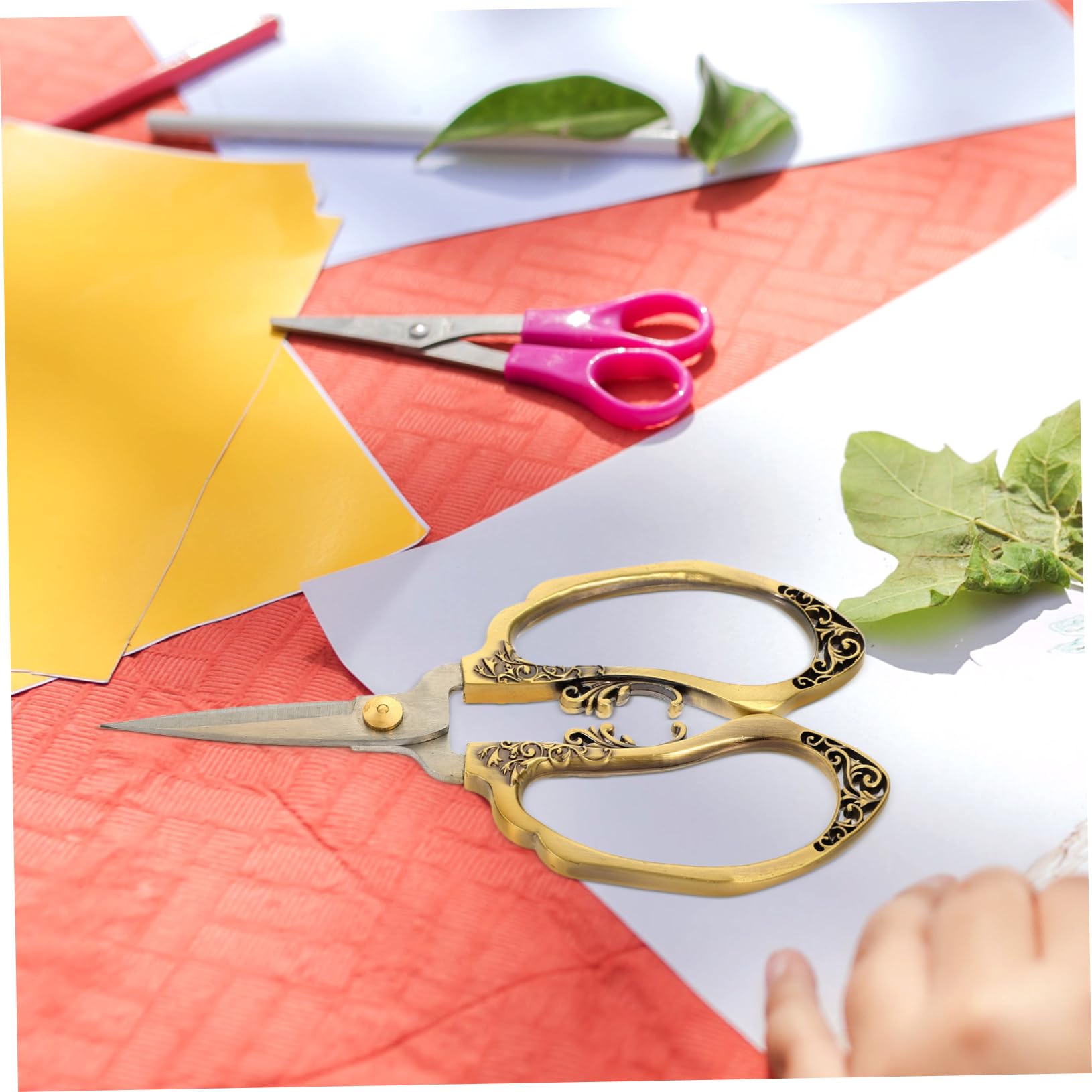 2St Retro-reiche Blumenschere Nähschere klein Nähen Bastel Stoff Vintage- handwerkskunst embroidery scissors Scrapbooking- Scrapbook- Rostfreier Stahl