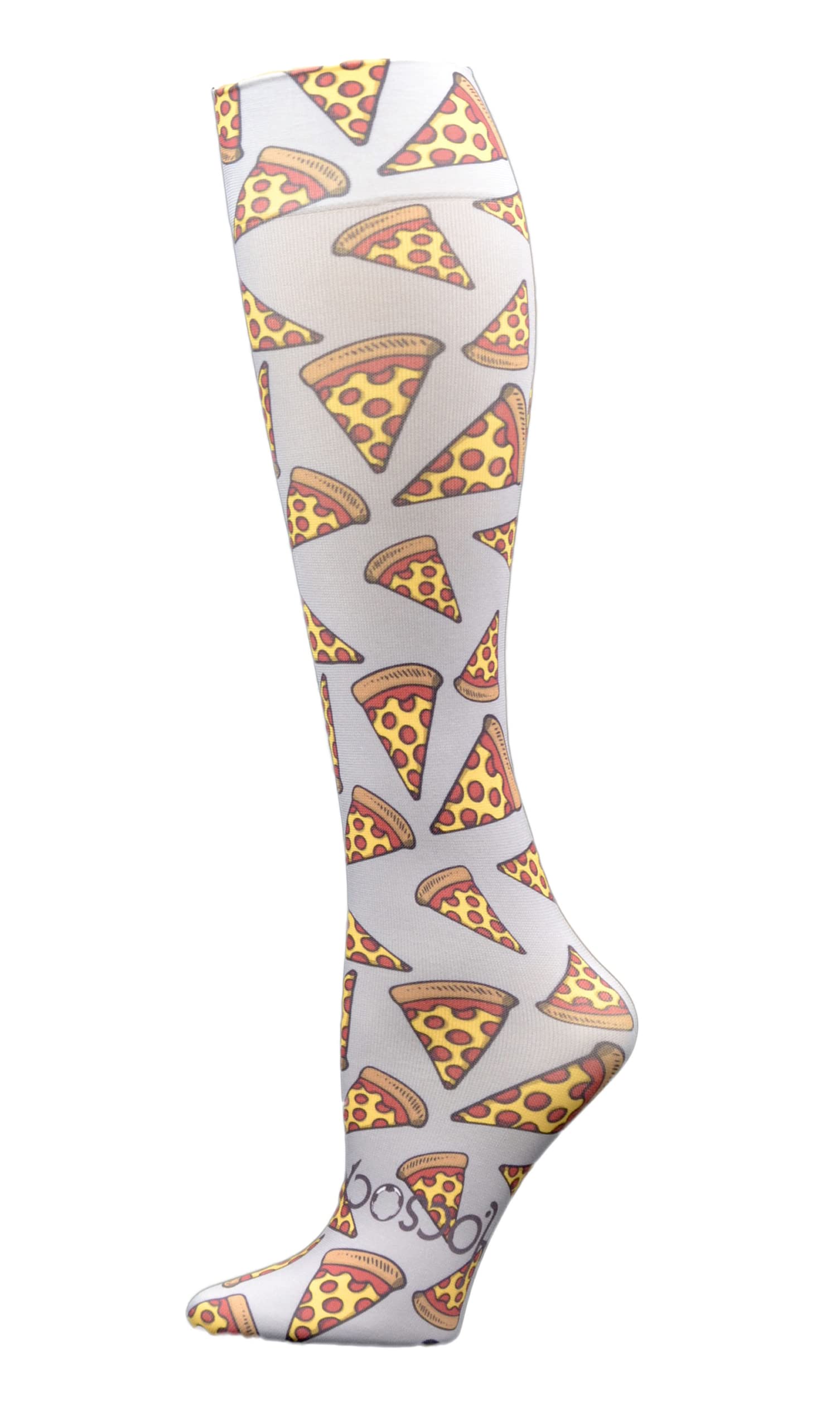 HocsocxPizza Party Grey, L – Indoor Socks – Football Hockey (Under Shin Guards) Skiing Riding Ice Skating – Rash Protection – Physical Barrier That Protects the Skin