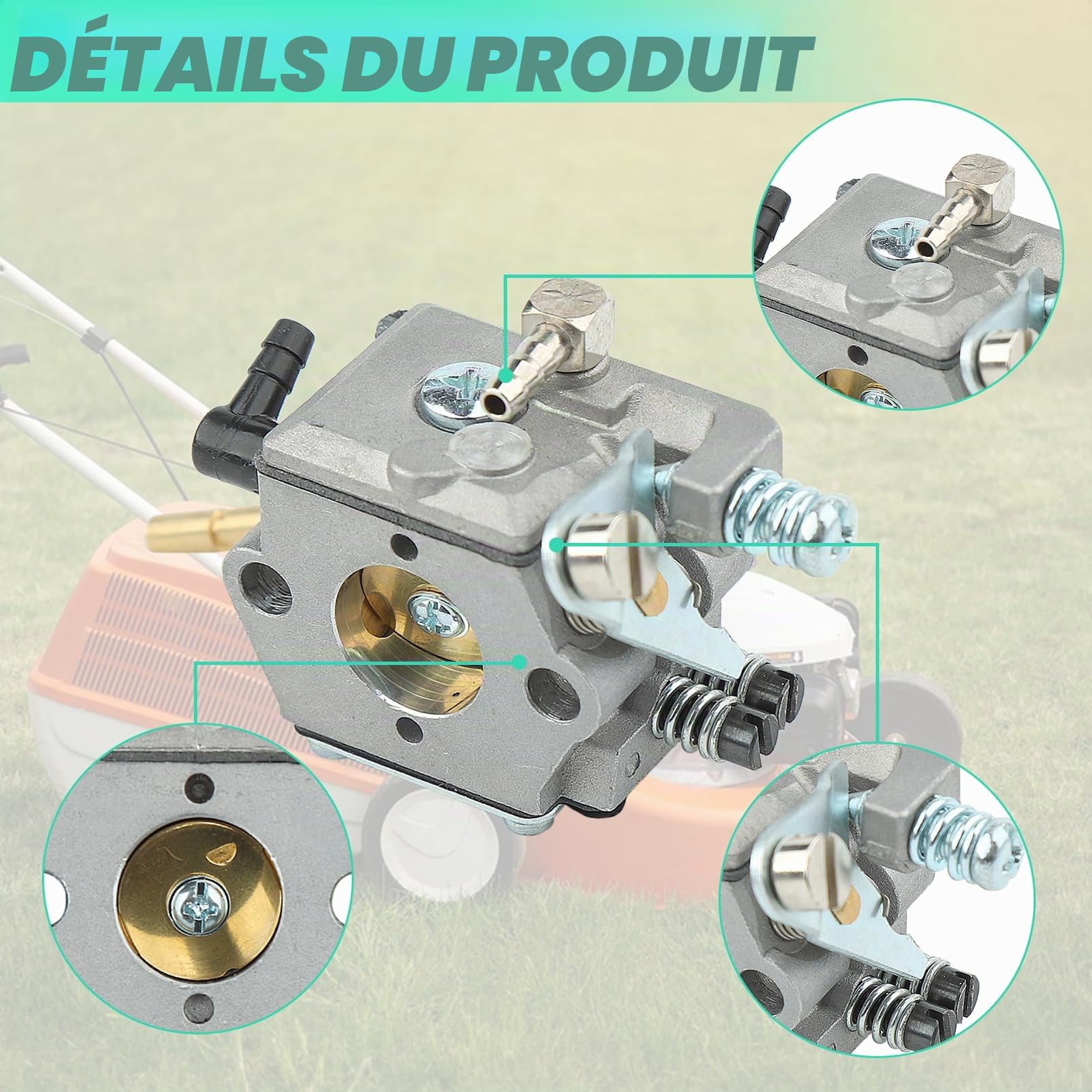 Adefol Kit carburateur Pour Stihl FS160 FS200 FS202 FS280 FS350 FS120 FR220 BT120 BT121 SP200 Tondeuse à Gazon, avce Bougie d'allumage, Pommeau d'accélérateur, Remplacement 4134 120 0603