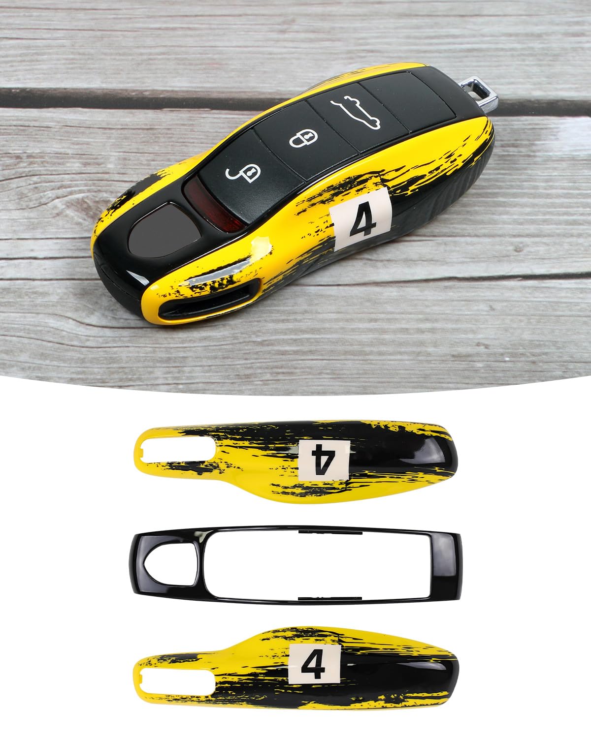 Amazon | [KKTR-CAR] 黄色の車のキー保護キーホルダー、ポルシェ