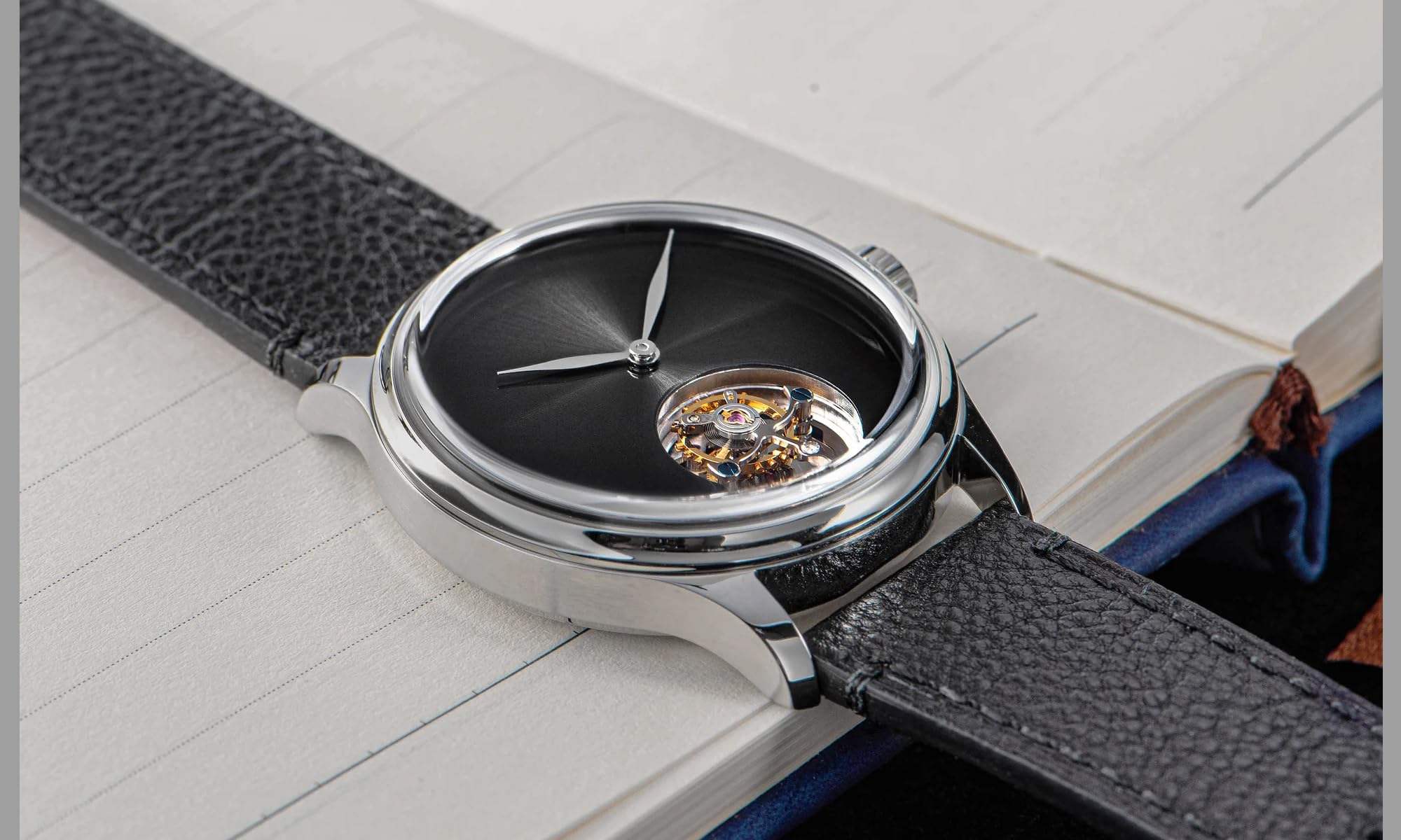 S454.SK.K Tourbillon Master ST8000 Uhrwerk Saphirglas Herren Mechanische Uhr 1963, silber, Armband