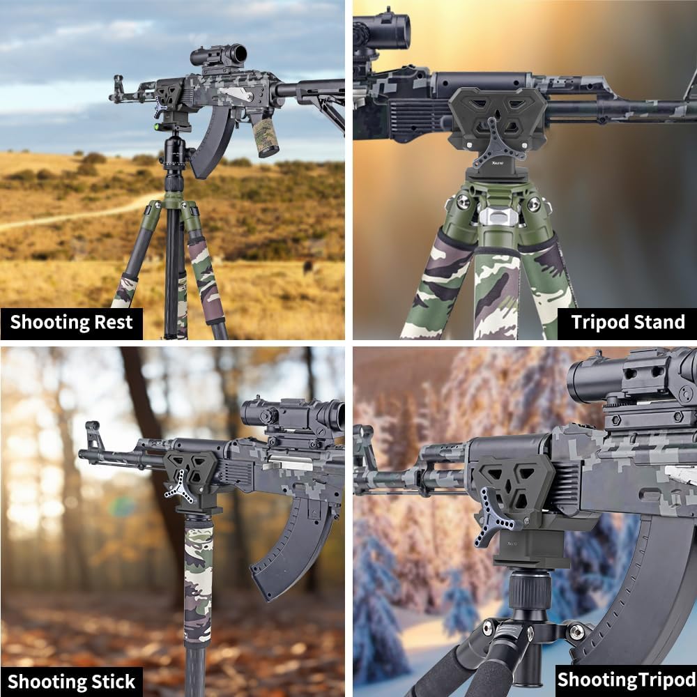 Arca Swiss Saddle Tripod Mount for Hunting Lightweight Tripod Clamp with Arca Quick Release Dovetail Universal Gun Clamp for Shooting Target Practice Outdoors
