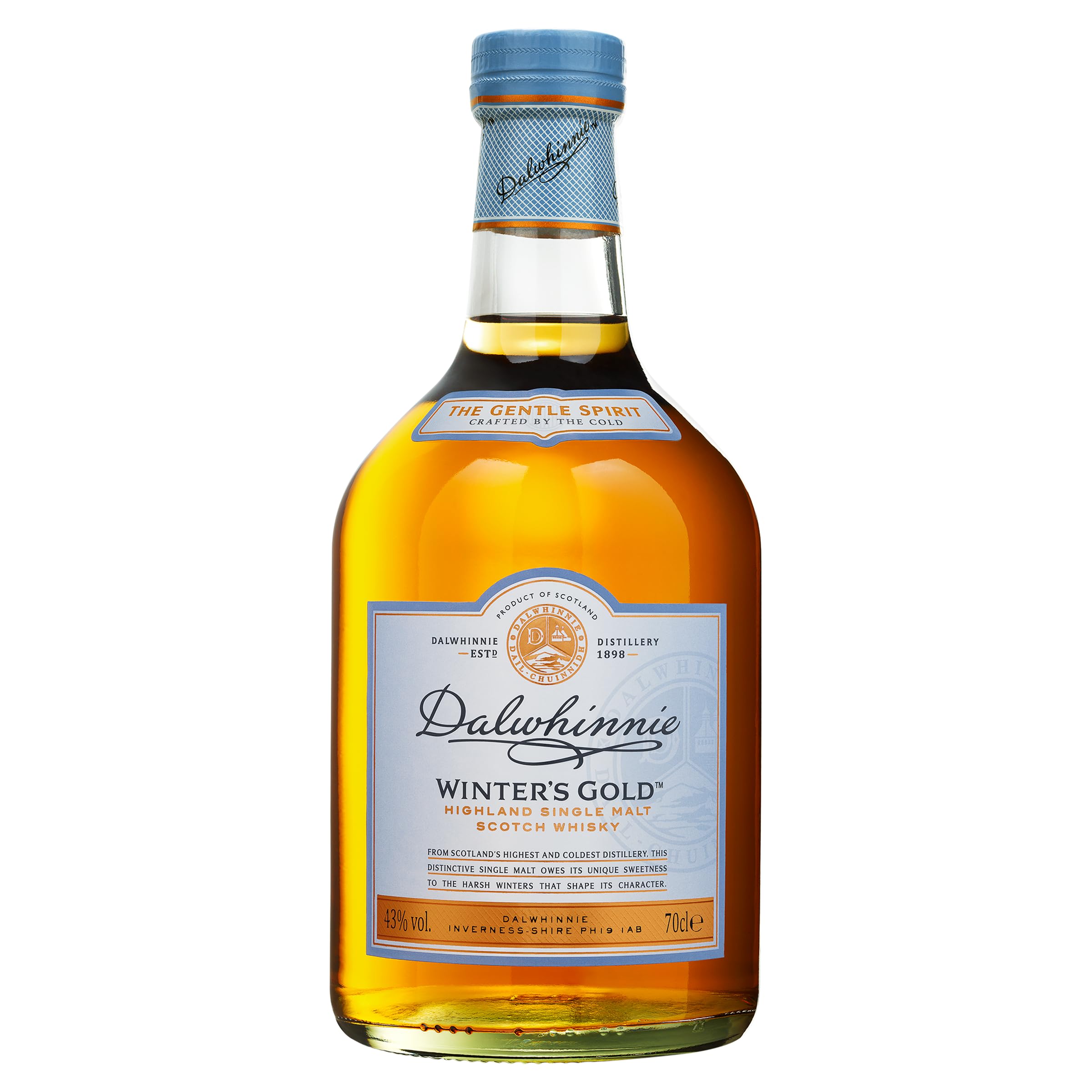 Dalwhinnie Winters Gold Highland Single Malt Scotch Whisky - mit Geschenkverpackung, handverlesen aus Schottland, 43% vol, 700ml Einzelflasch