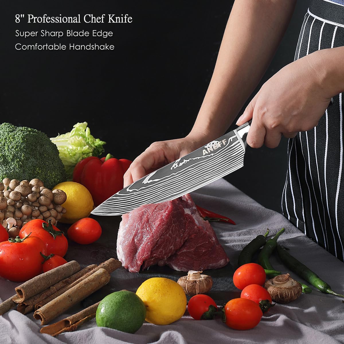 Chef Knife, 8 inch Professional Chef's Knives, Ultra Sharp Japanese Kitchen Knife, Forged High Carbon Stainless Steel Cooking knives with Ergonomic Handle and Gift Box - Image 3