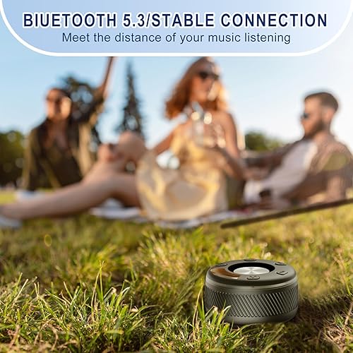 Miniatura 5 de Altavoz de ducha Bluetooth, altavoces portátiles Bluetooth 5.3 con sonido HD, IPX7 impermeable, luz RGB colorida, pantalla LED, radio FM, llamada