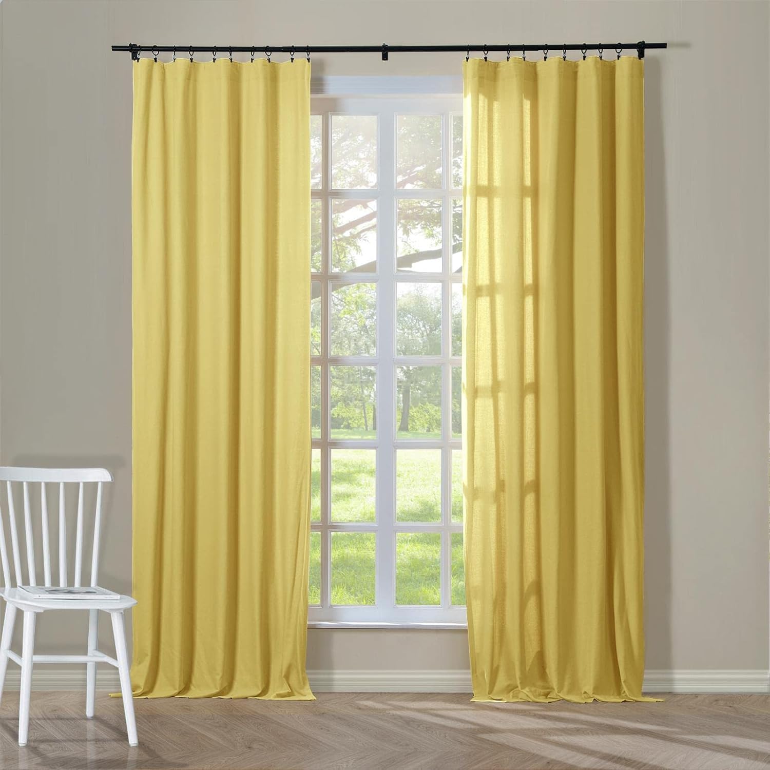ChadMade Extra Wide 100 Cotton Duck Curtain 84 Inches Length Back Tab Drape Privacy