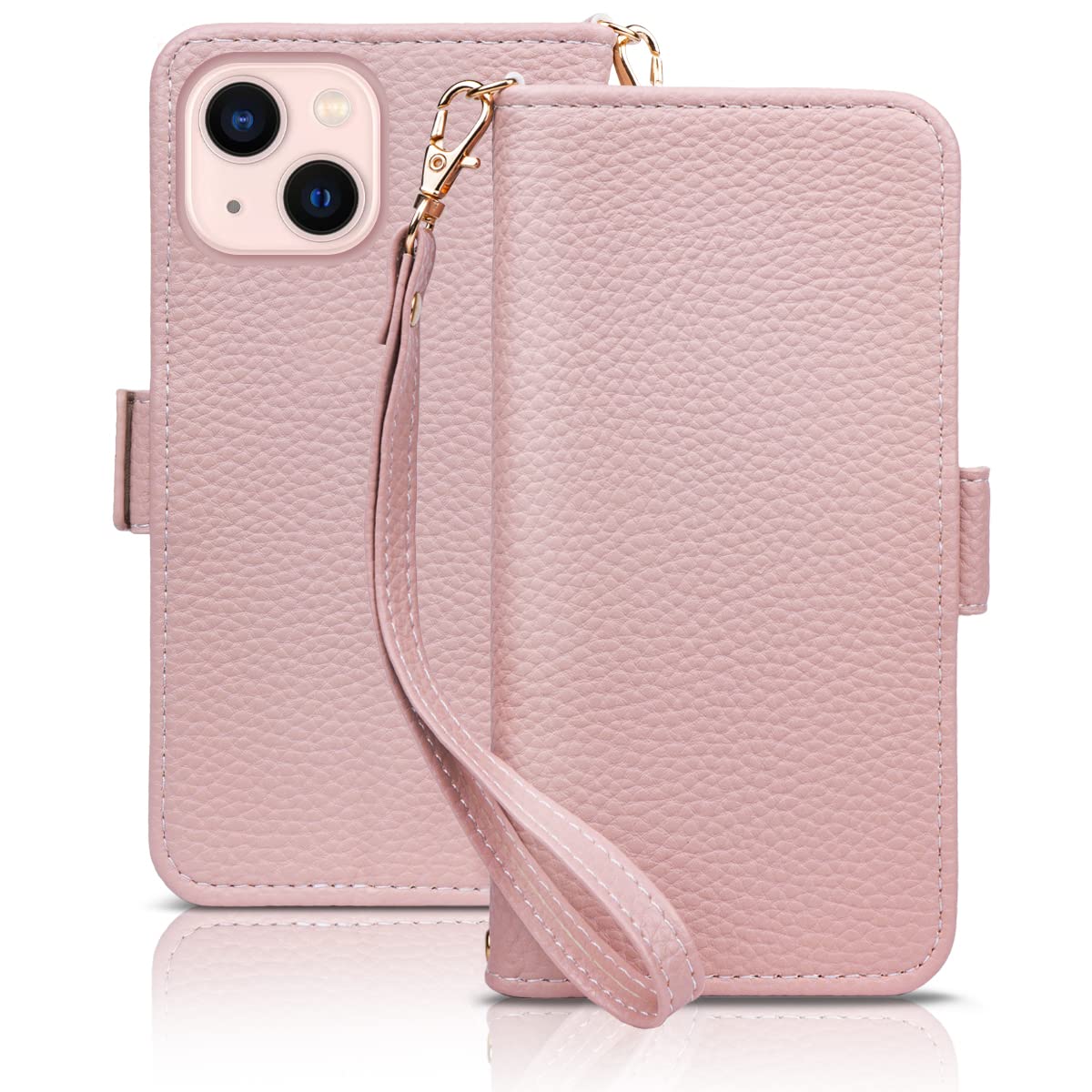 iPhone13 mini ケース 手帳型 スマホケース アイフォン 13 mini 携帯ケース iPhone13mini 手帳型ケース あいふぉん13miniケース手帳型 カバー おしゃれ あいふぉん13ミニ ケース 軽量 薄型 可愛い 人気 耐衝撃 防水 カード収納 アイフォン13 mini ケース スマホカバー 純正 財布型 お洒落 シンプル 全面保護 ブランド 横置きスタンド機能 ストラップ付き スマホ カバー(iPhone13 mini 5.4インチ,アプリコットピンク)