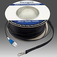 Vista 1 de Uniboot LC a LC - Cable de conexión de fibra blindada para exteriores con ojo tirador, cable de fibra óptica dúplex de bajo modo de fricción de Negro