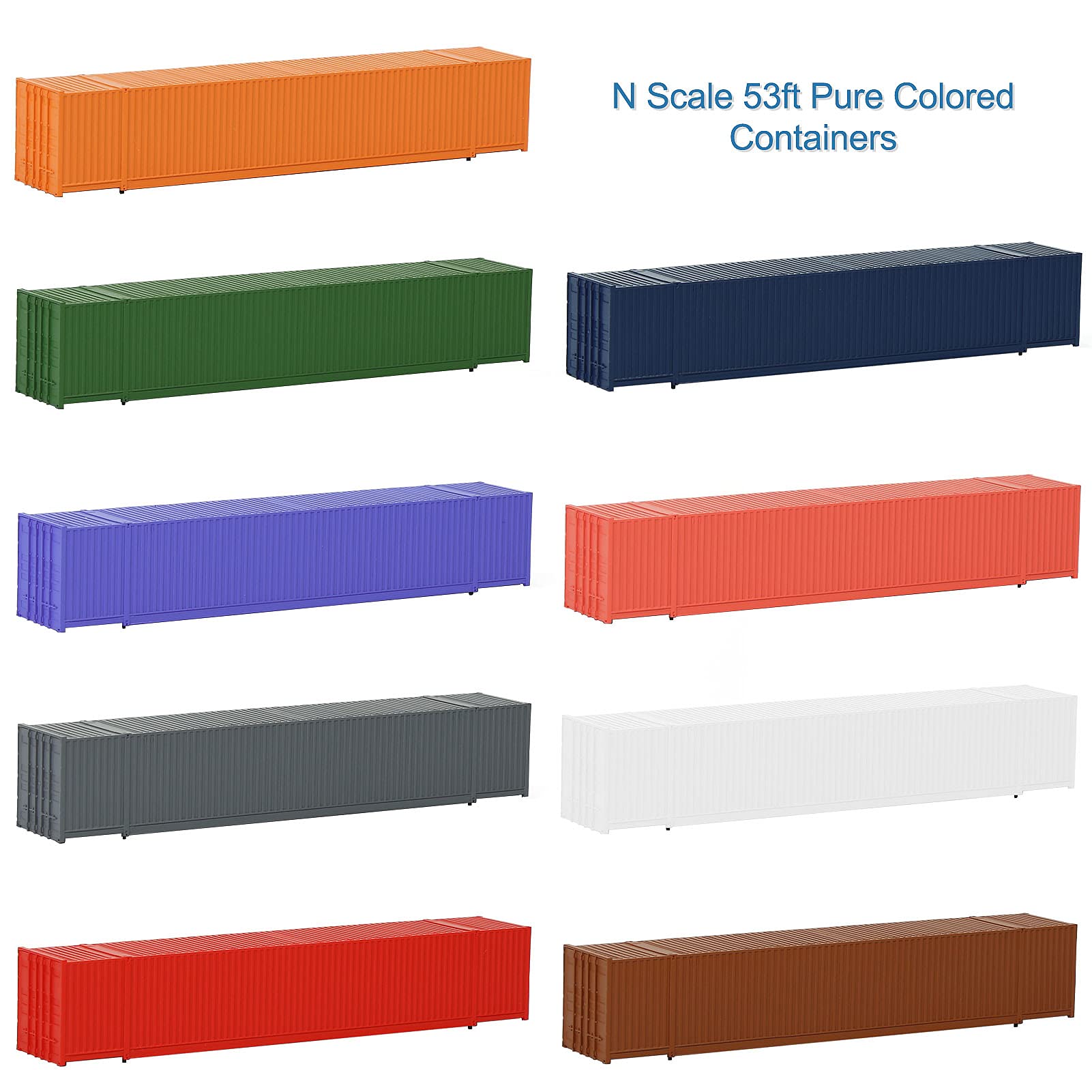 C15009 9pcs Modello Treno N Scala 1:160 Contenitore di trasporto in bianco Cargo Box Car (60 piedi)