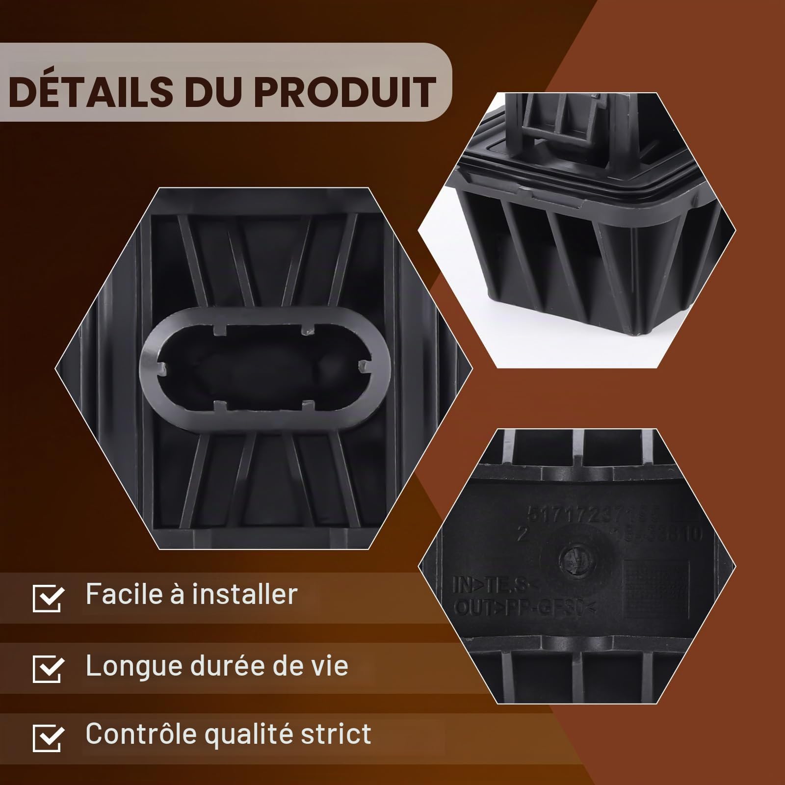 Tampon de levage pour cric de levage de rechange compatible avec 1er E81 E87 3er E90 5er F11 F07 6er F13 7er F01 F03 X1 E84 51717237195