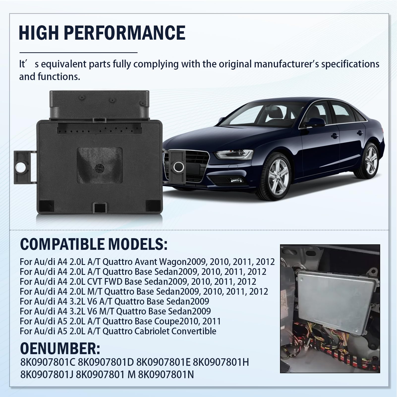 Dispositivo de control electrónico de freno, apto para A4 A5 Q5 2.0 3.2 S4 3.0 S5 4.2L 8K0907801C 8K0907801D 8K0907801E