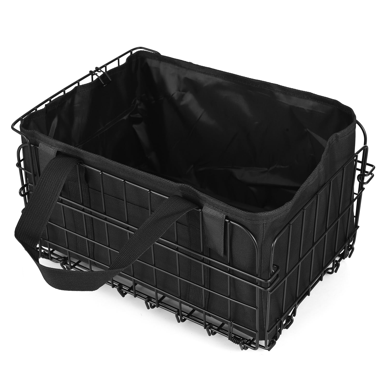 Panier de vélo arrière, panier de vélo pliable 60L avec doublure imperméable amovible, porte-bagages arrière de vélo, accessoire de cadre de vélo pour transporter chiens, animaux de compagnie