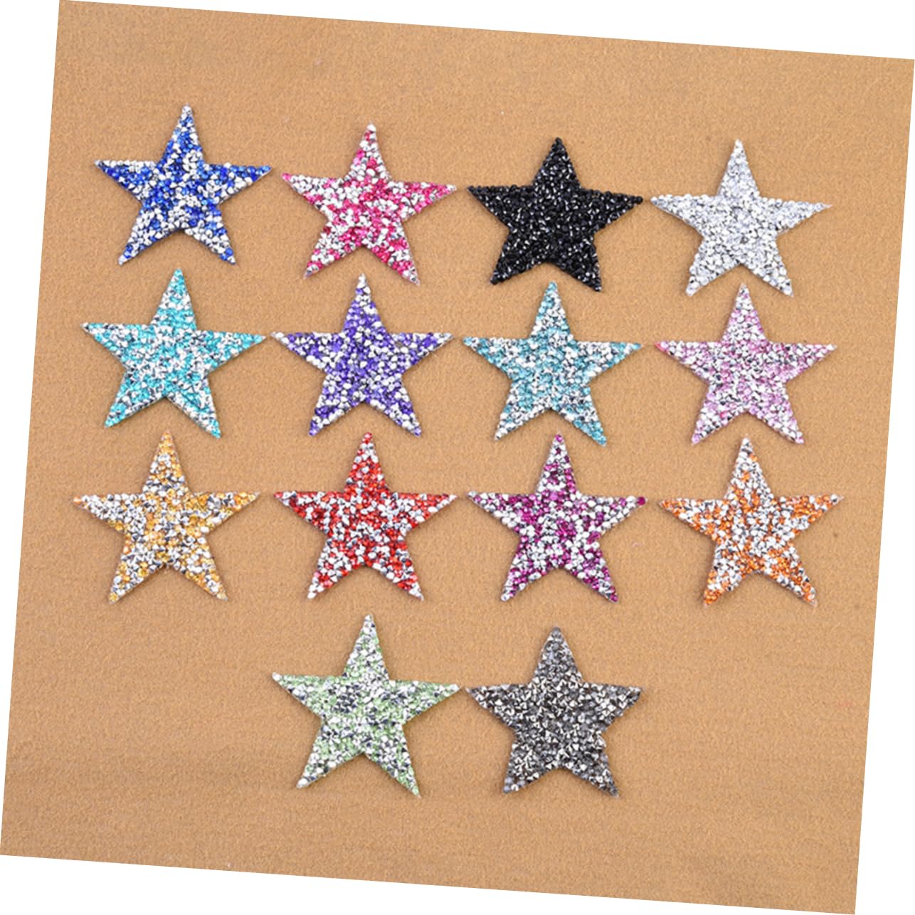 SHINEOFI 48piezas Parches De Tela Brillantes De Estrella Pack Para Ropa Infantil y Femenina Plateado Para Decorar y Reparar Prendas Bolsos y Sombreros
