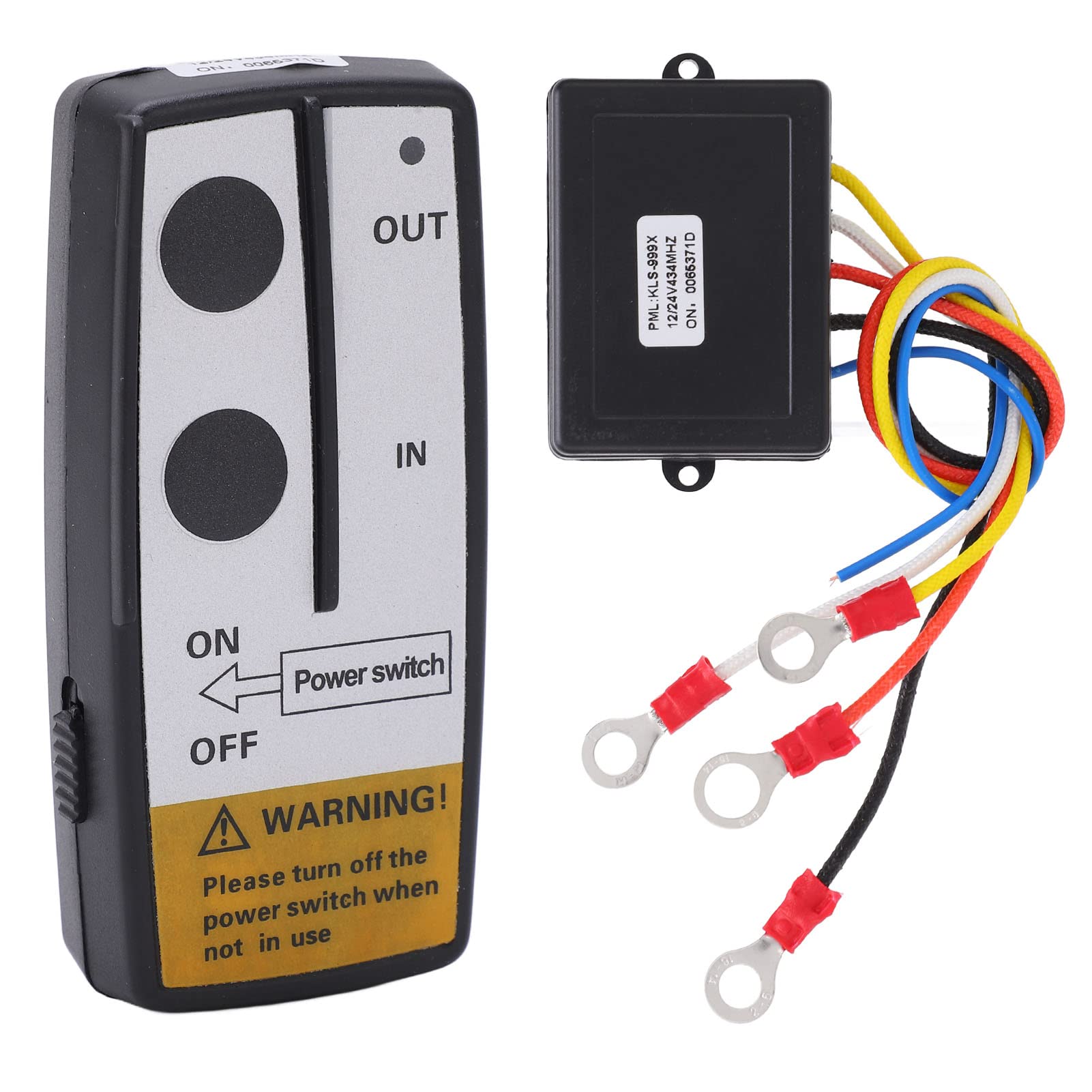 Kit Telecomando Wireless per Verricello con Ricevitore, Accessorio Universale a Lungo Raggio 12V 24V 75Ft con Interruttori e Indicatori, Buon Effetto Anti-Interferenza