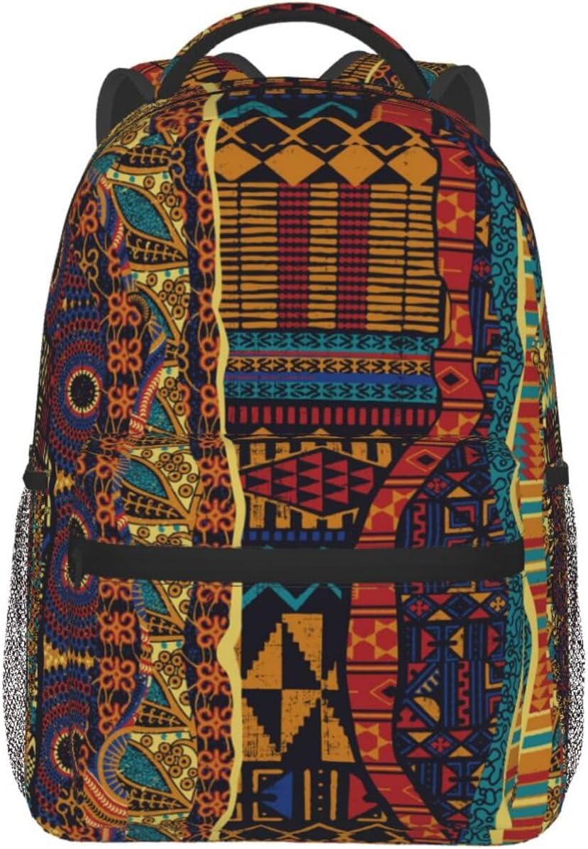 African Laptop Backpack African Art Backpack Travel Bag Ethnic Laptop Computer Backpack Bag for Women Men