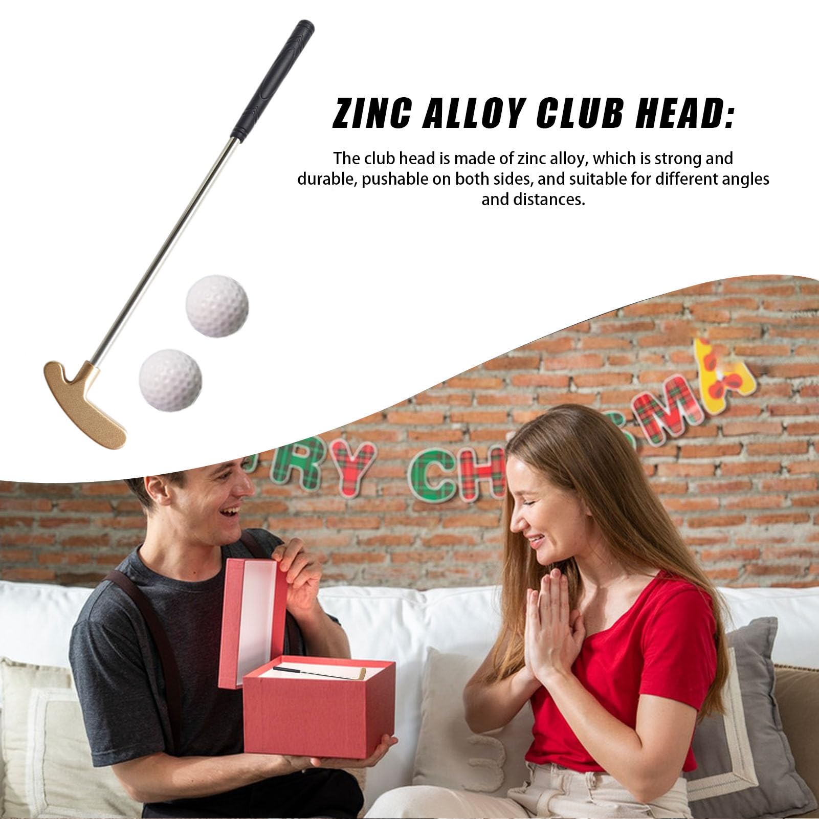 Golf-Putter, Golfschläger-Putter, Golf-Putter für Herren, Zinklegierungskopf, Golf-Putter, Golfschläger, Edelstahlschaft, tppr-Griff, tragbar, 2-Wege-Putter, Golf-Zubehör für Wohnzimmer