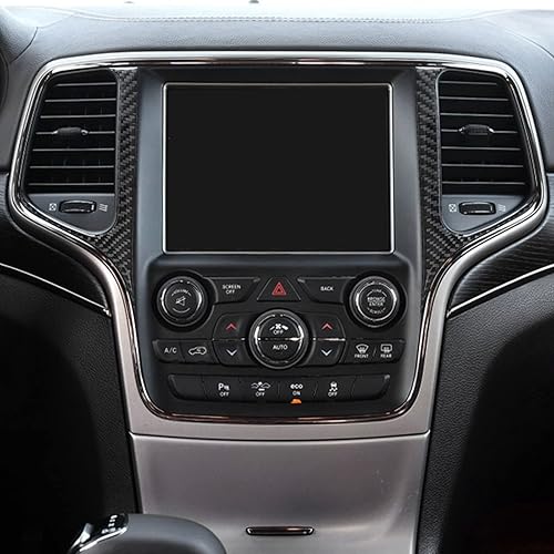 Miniatura 4 de SUNJIKA Compatible con marco de fibra de carbono para consola central interior, marco de navegador, accesorios para Jeep Grand Cherokee 2014 2015