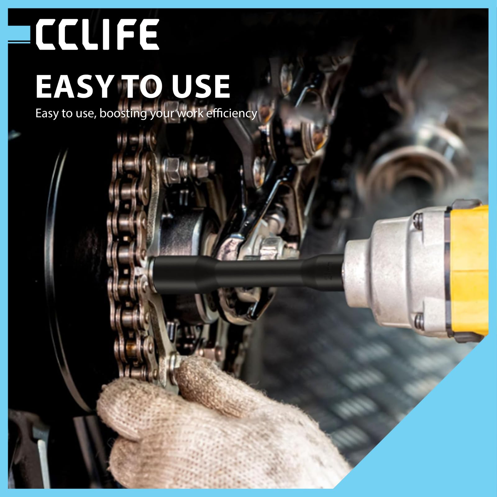 CCLIFE Nakrętki do wkrętarki udarowej zestaw 5-częściowy 12,5 mm 1/2", do usuwania nakrętek do kół Twist 17-22 mm 150 mm do serwisu opon i warsztatów samochodowych