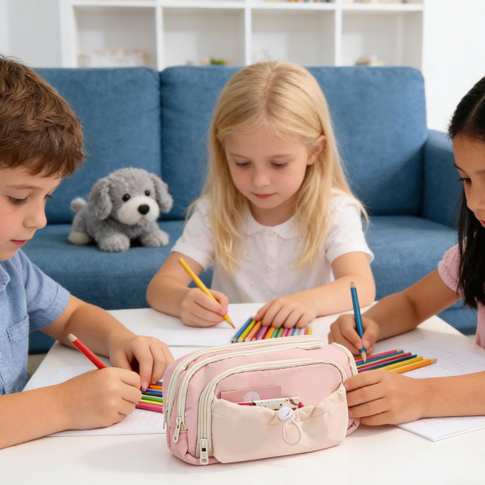 Scolari Portapenne Estetico con Disegno a Cane e Grande Capienza | Kit Scolastico Per Creatività, Trucchi, Pastelli, Ufficio, Viaggi, Studenti, Ragazzi e Ragazze