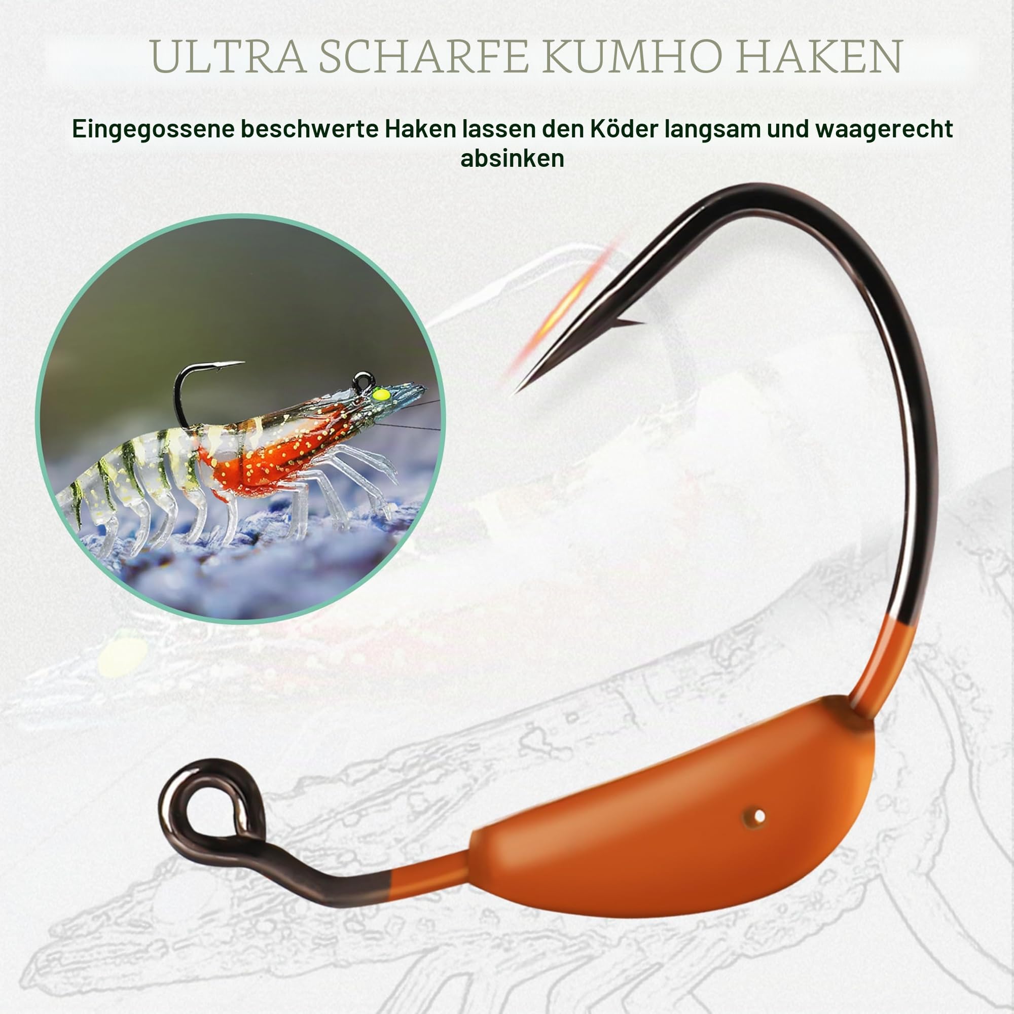 TRUSCEND Pre-Rigged Weichköder mit Kumho Haken, Realistisches Profil, Natürliche Bewegung und Strapazierfähiges TPE, Crayfish Angelköder für Barsche, Forellen, Zander und Hecht, Getrennte Aufbewahrung