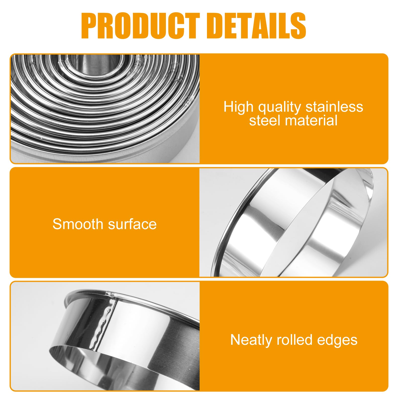 Set 12 Coppapasta Rotondi In Acciaio Inox | Formine Per Biscotti Da 2.6 A 11.5 Cm Con Contenitore - Foto 10