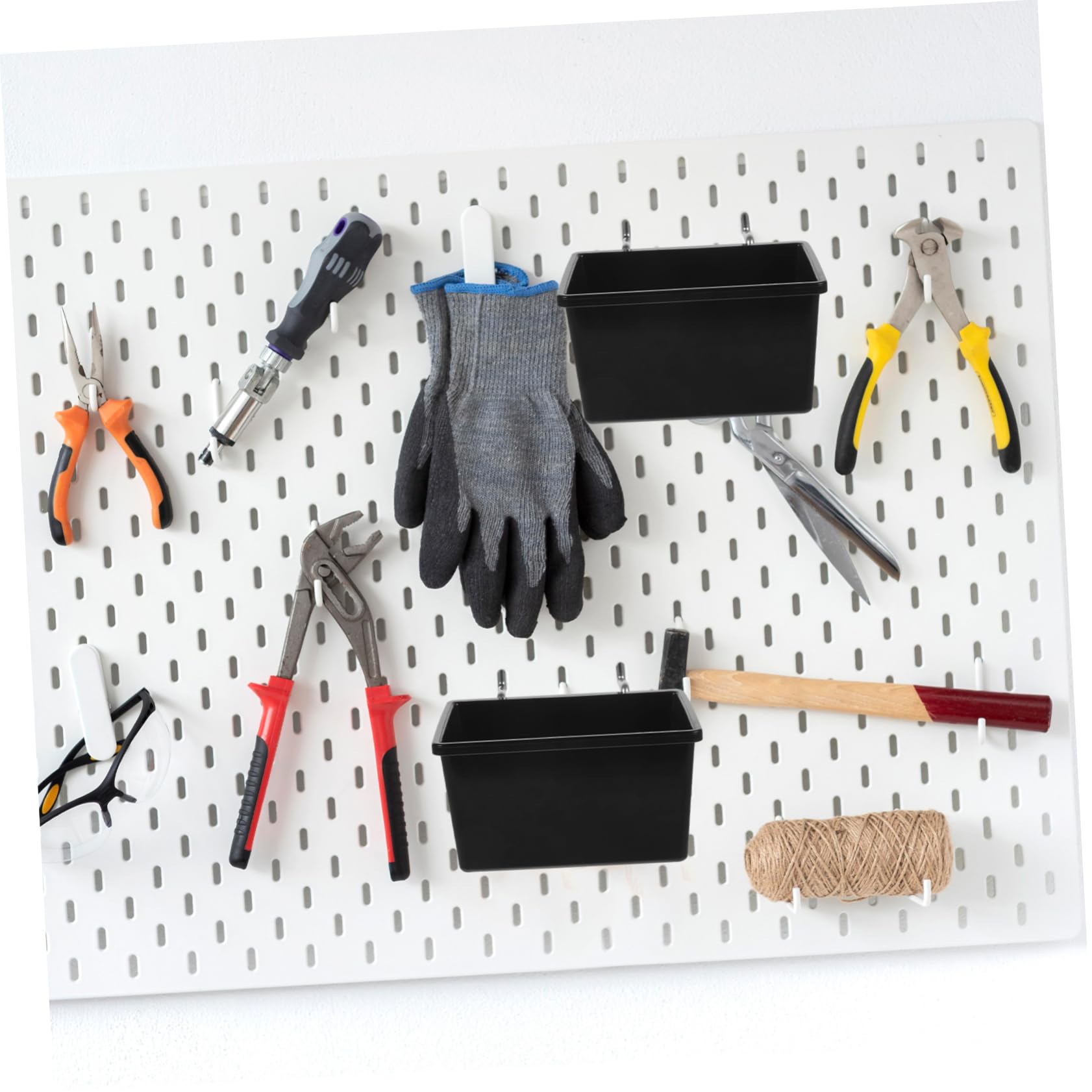 Pegboard Organiser Accessories 5pc Set Bins Baskets for Garage Tool Storage