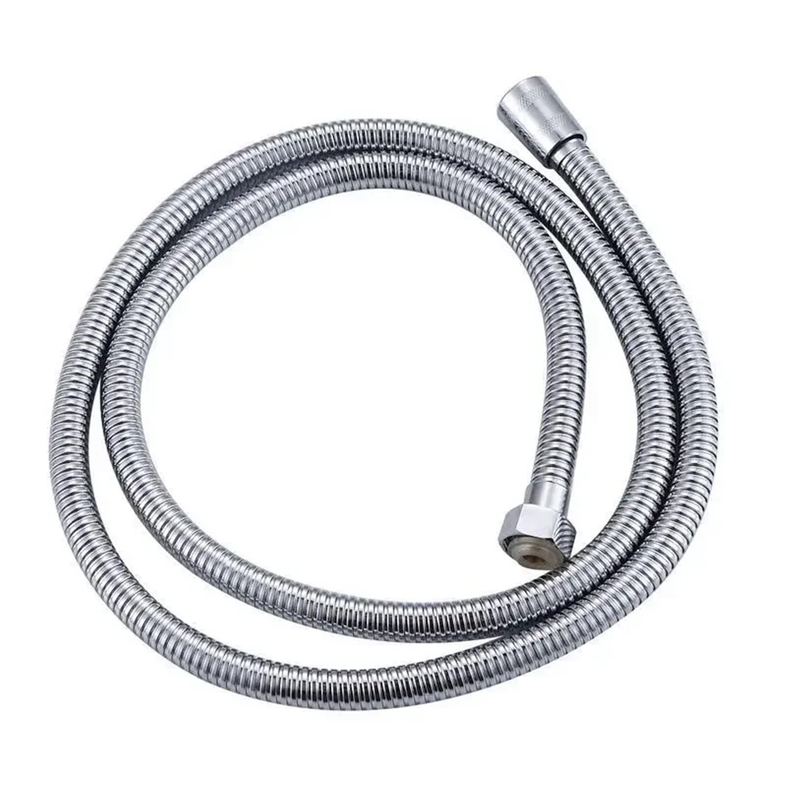 Stainless Steel Flexible Shower Hose, Shower Hose 304 Stainless Steel Copper 1/2in Multicolor 1.5m/2m(Sliver,1.5m)