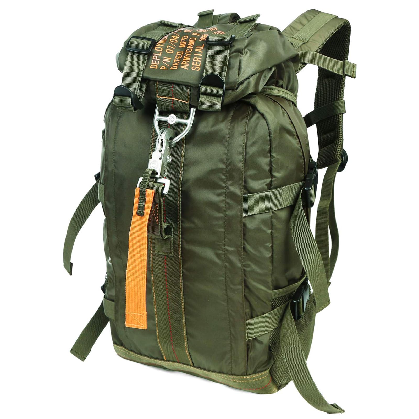 PAIWPHLI Tactical Backpack Flight Parachute Pack Large Lightweight Travel Backpack with Molle for Outdoor (Green)