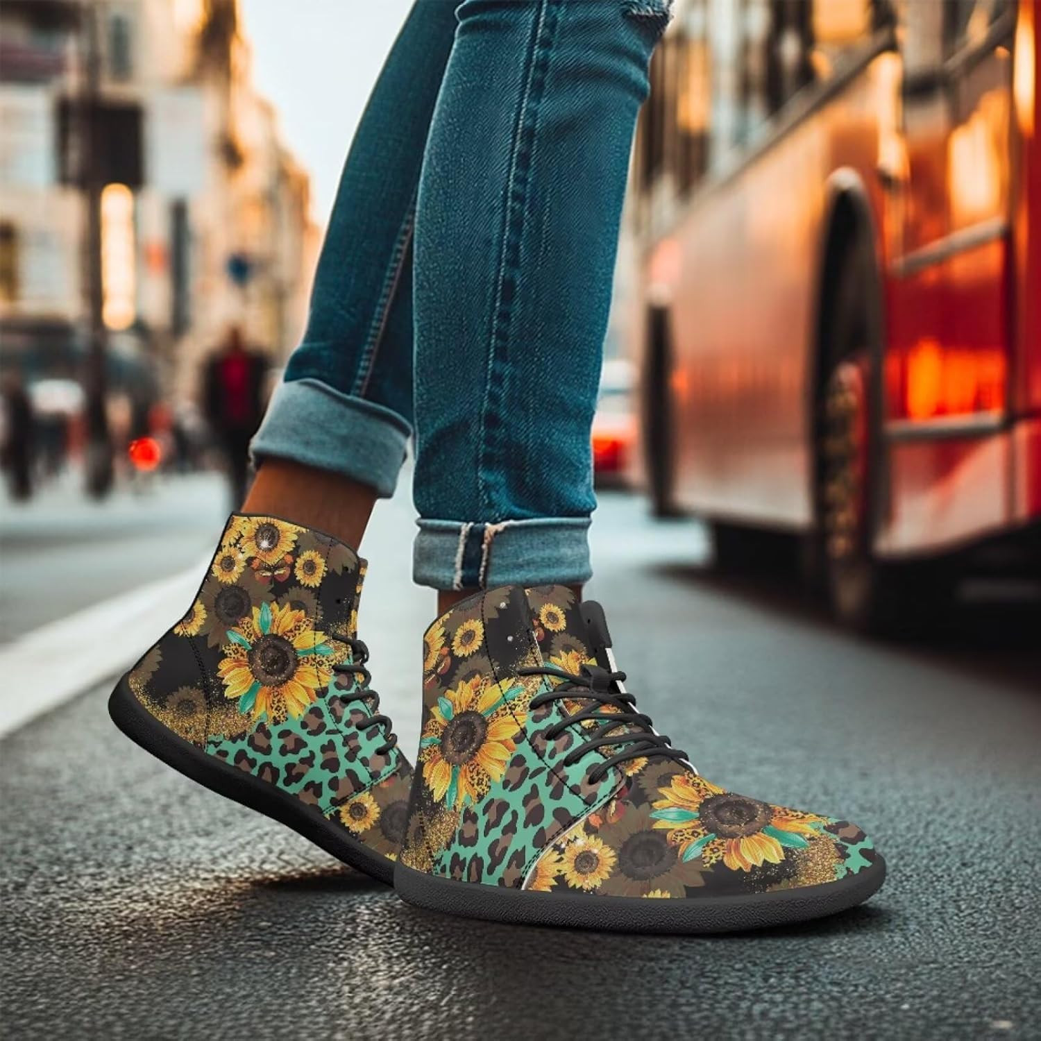 Binienty Women's & Men's Barefoot Boots Wide Width Fashion Sneakers Lace up Minimalist Zero Drop Shoes Outdoor Footwear
