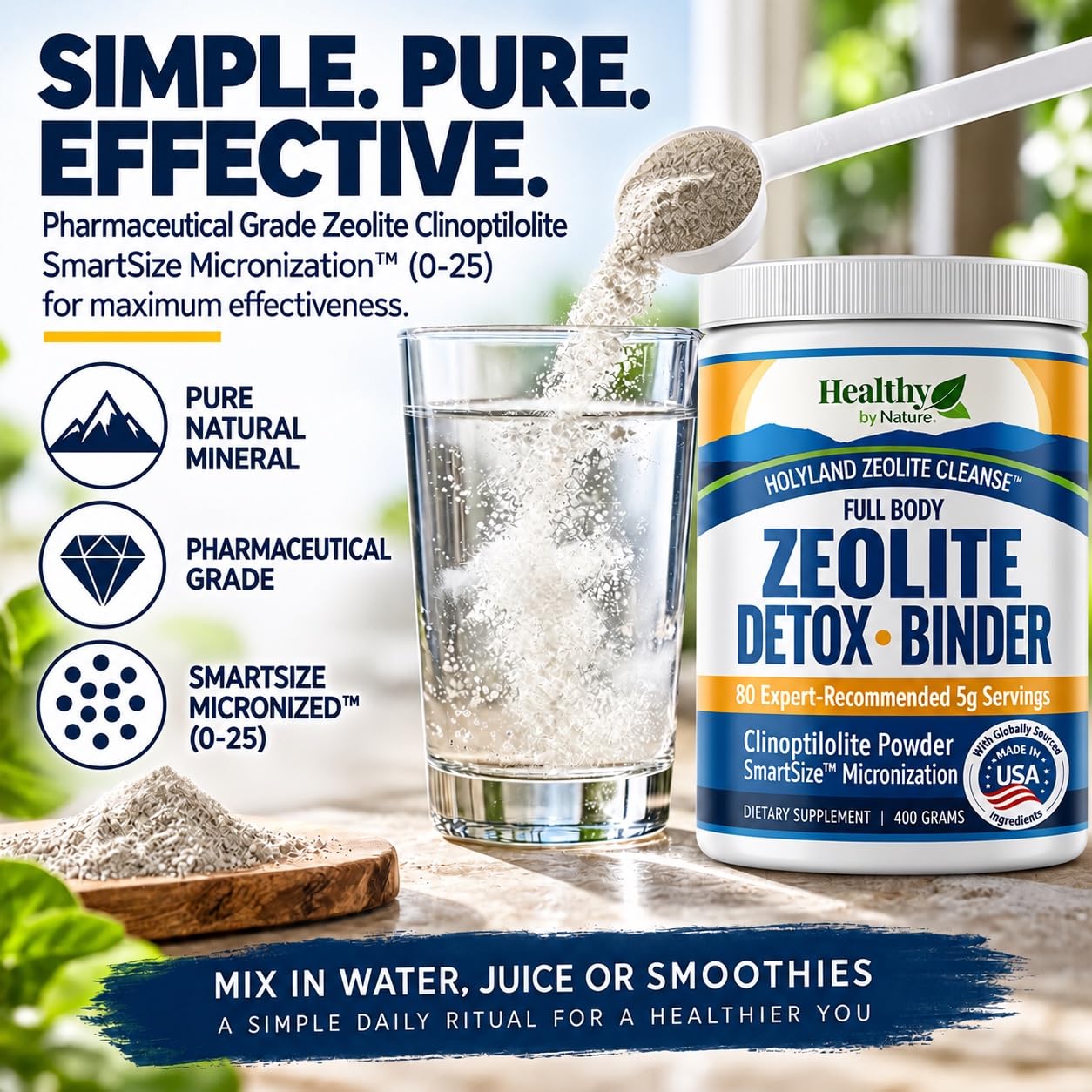 Healthy by Nature Full Body Zeolite Detox Cleanse Powder for Adults — Amazon image 2