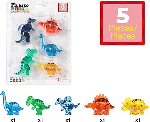 Miniatura 74 de PicassoTiles Juego de 8 piezas de bloques de construcción magnéticos de Metro City con figuras de acción magnetizadas compatibles con kits de 8pc